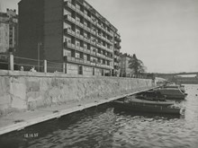 Bergsunds strand: Båtbrygga väster om Hornstull, uppförd 1930-1931