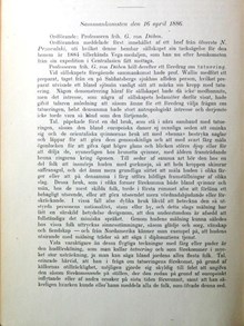 Professor Gustaf von Düben håller föredrag om tatueringar 1886 