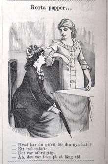 Korta papper. Bildskämt i Söndags-Nisse – Illustreradt Veckoblad för Skämt, Humor och Satir, nr 45, den 10 november 1878