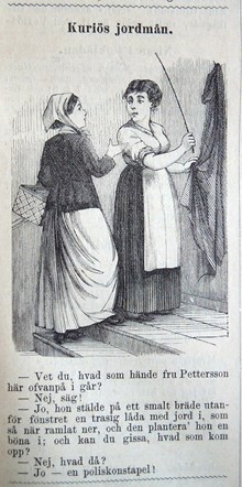 Kuriös jordmån. Bildskämt i Söndags-Nisse – Illustreradt Veckoblad för Skämt, Humor och Satir, nr 42, den 20 oktober 1878