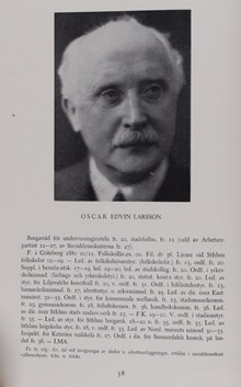 Oscar Larsson. Kulturborgarråd 1920-1946