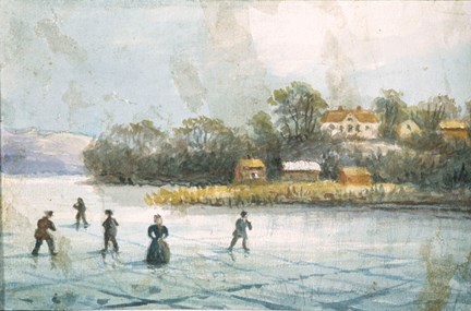 Skridskoåkare på Hammarby sjö