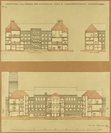 Ragnar Östbergs förslag till Rådhus från 1902, sektioner