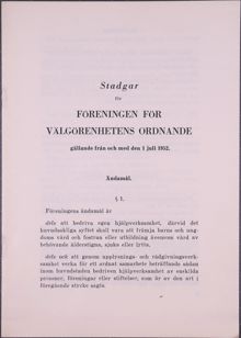 Stadgar för Föreningen för välgörenhetens ordnande (F.V.O.)