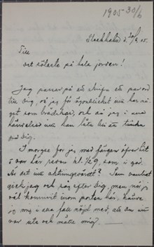 "Till det sötaste på hela jorden!" - kärleksbrev från Tyra Degermark, 30, till älskaren Anton Nyström, 63, den 30 juni 1905