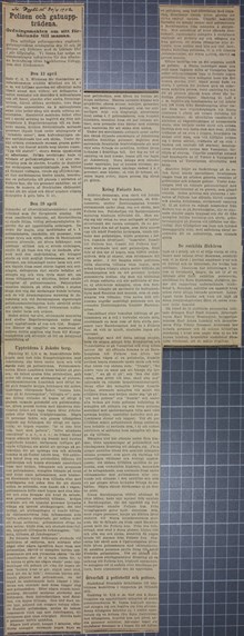 Polisen och gatuppträdena. Ordningsmakten om sitt förhållande till massan - pressklipp 1902