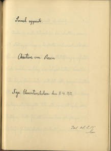Elevuppsats av Christian von Rosen"Betydelsen av ett sunt idrottsliv" - Nya Elementarskolan VT 1912 
