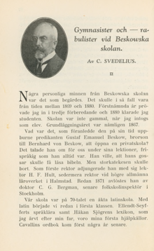 Gymnasister och – rabulister vid Beskowska skolan / Carl Svedelius
