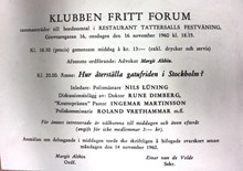 Klubben Fritt Forum - november 1960