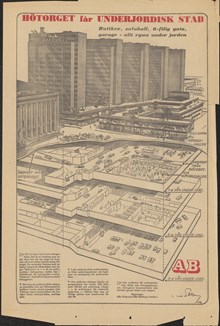 Illustration av Hötorget som underjordisk stad