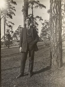 Mulle Österkvist i backen, 1914. IF Olympia