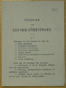 Reformföreningens stadgar 1879