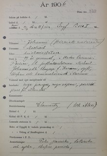 Jordbruksarbetaren Johanni Michail från Persien kommer till Stockholm 1906 - polishandling från utlänningsexpeditionen 
