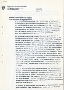 Barnavårdsnämndens svar på polisens anmälan om förhållandena på Skarpnäcks flygplats under miljövårdskonferensen 1972