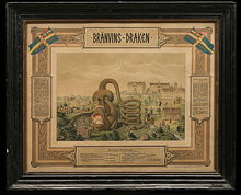 Brännvinsdraken. Plansch från 1899 för kampanj mot brännvin.