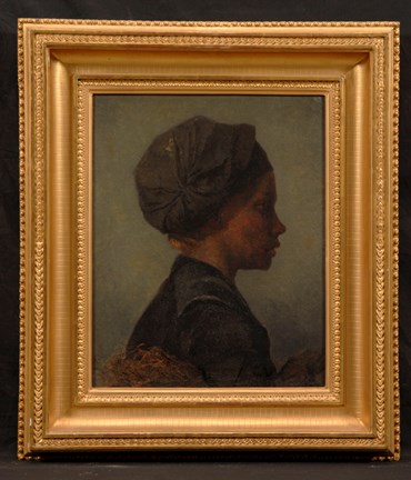 Profilbild av en sotargosse med svart hårklut på huvudet