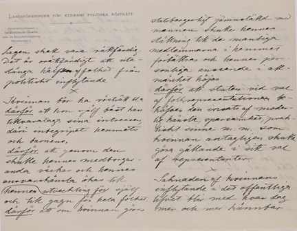 Första sidan handskrivet brev från Ann Margret Holmgren
