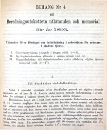 Utlåtande och utredningar med anledning av Andrées motion om sänkt arbetstid 1893