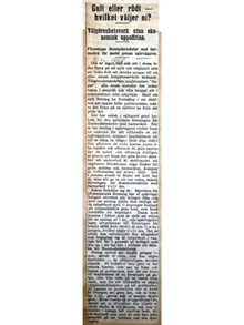 "Gult eller rödt - hvilket väljer ni?" - artikel Dagens Nyheter 1911