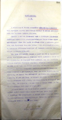Polisutlåtande angående Thodek Jankel Eliasch ansökan om svenskmedborgarskap 1921