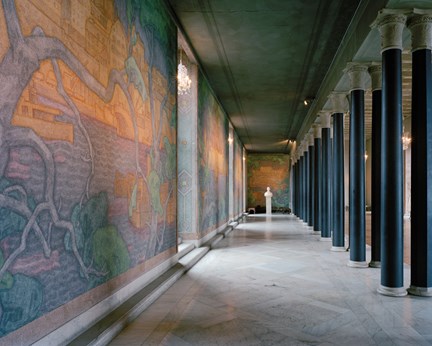 Fotografi av Prinsens galleri i Stadshuset i Stockholm