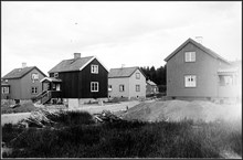 Enskede småstugeområde i kvarteren Selleriet 3 och 4 till vänster och Syltgurkan 1 till höger