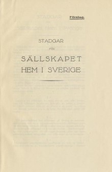 Nationalföreningen mot emigrationen blir Sällskapet Hem i Sverige 1925