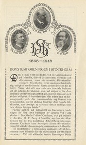 Stockholms dövas förenings 50-års jubileum - 1918