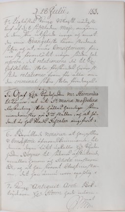 Protokoll fört vid Stockholms domkapitels möte den 28 juli 1731.