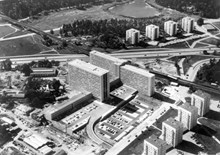 Flygfoto över Råcksta år 1962