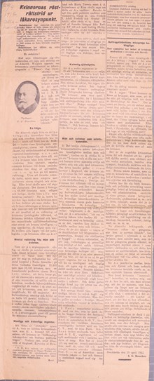 Läkare försvarar kvinnors rösträtt – artikel i Dagligt Allehanda 1912