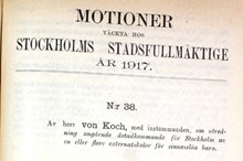 Motion angående åstadkommande av externatskolor för sinnesslöa barn - Stadsfullmäktige 1917