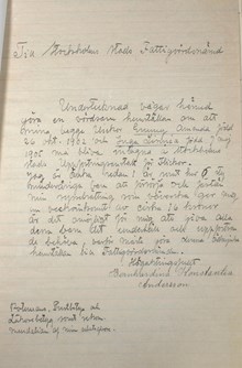 Bernhardina ansöker om plats för två döttrar på Uppfostringsanstalten för flickor - 1913