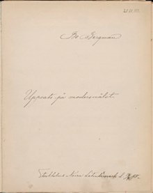 Bo Bergmans studentuppsats - Norra Latin VT 1888 