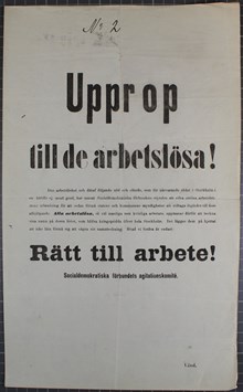 Upprop till de arbetslösa! Namninsamling och skrivelser om arbetslösheten 1887