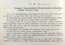 Utlåtande i fråga om åtgärder till motverkande av biografers skadliga inverkan å barn – Stadsfullmäktige 1918