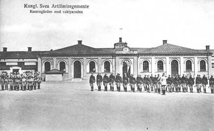 Kaserngården med vaktparaden, Svea artilleriregemente