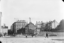 Hörnet av Odengatan, t.h. i bild, och Döbelnsgatan