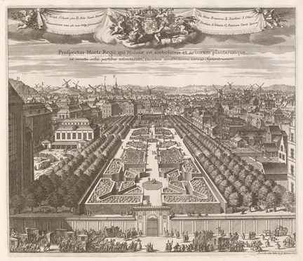 Utsikt av Kungsträdgården från söder - gravyren är hämtad från Suecia antiqua et hodierna