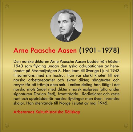 Arne Paasche Aasens minnesmärke på Stramaljvägen 8 