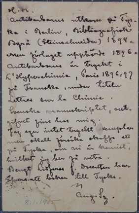 August Strindberg berättar hur man gör guld i brev till Gustaf Halldén 1905.