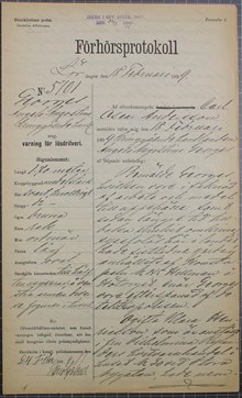 Angelo Georges, 22 år, varnas för lösdriveri 1899