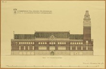 Ragnar Östbergs förslag till Rådhus från 1902, fasad mot söder