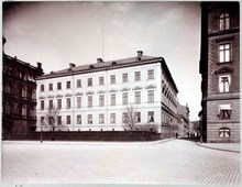 F.d. norska ministerhotellet,  Hovslagaregatan n:r 4. Fasaden mot Blasieholmskajen