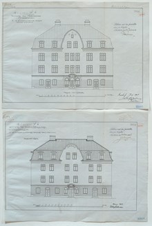 Ritningar till Lilla Hemmet från 1908 och 1909