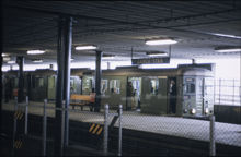 Tunnelbanetåg vid Gamla stan år 1977