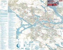 Stockholmskarta från 1956: kollektivtrafik i innerstad och ytterstad