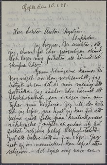 Viktor Lennstrand, 27, vill befria folket från "kristendomens vidskepelse" - brev till Dr Nyström 1888