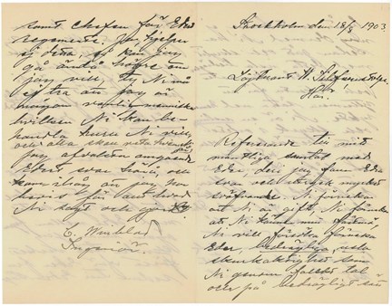 Winblads hotfulla brev till Silfverstolpe.