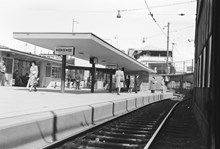 Station Slussen. Ombyggnad till tunnelbana. Motiv från plattformen